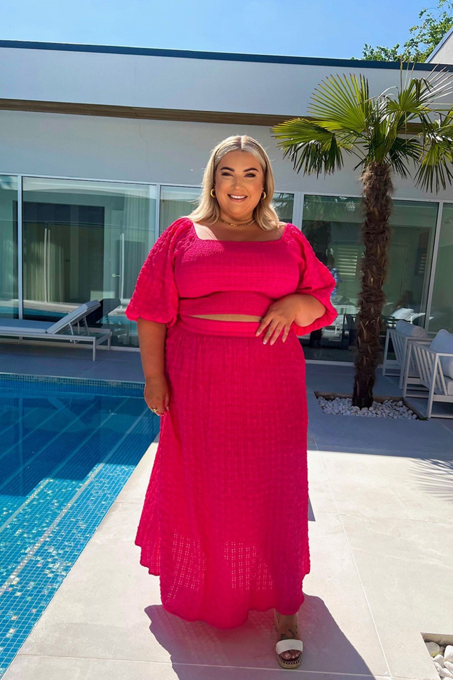 Bottoms Jess Millichamp | Tiered Maxi Skirt Pink