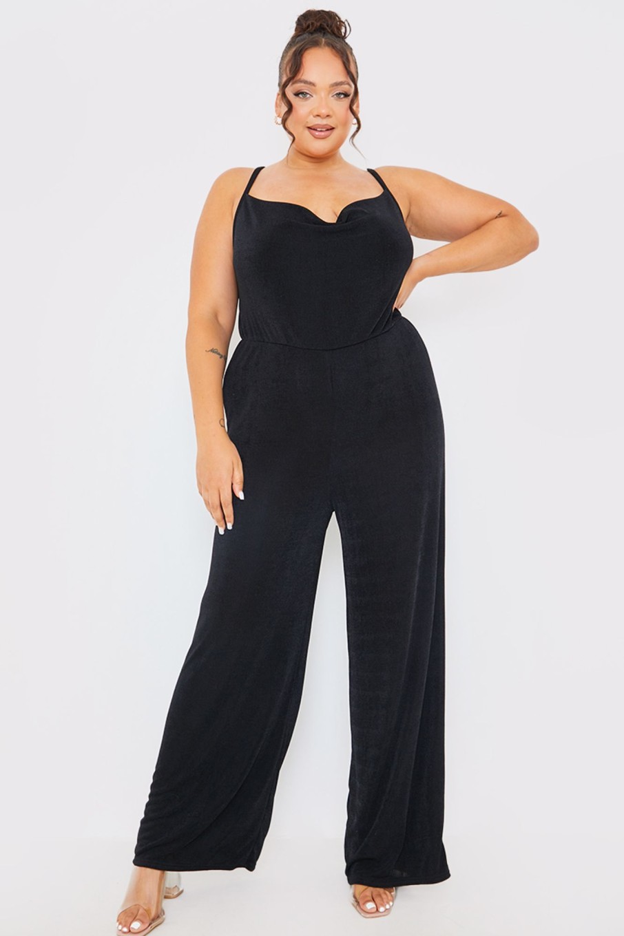 Clothing Charlotte Crosby | Strappy Wide Leg Jumpsuit Black