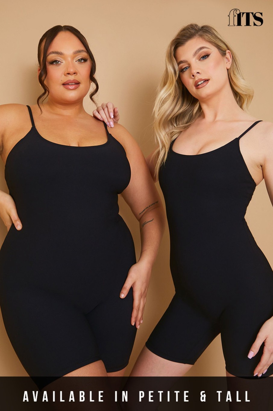 Clothing Fits | Ribbed Sculpt And Control Strappy Unitard Black