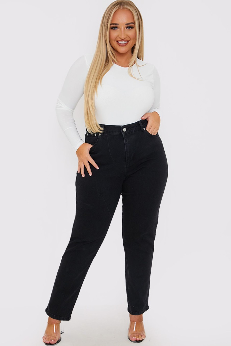 Clothing Ash | Stretch Mom Jeans Black